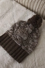 Čepice Paris fleece K213 hnědá+ecru