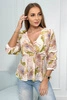 Блуза с цветочным мотивом бежевый