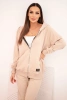 Women's cotton set with a hood and zipper beige