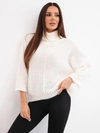 Sweter z golfem ecru