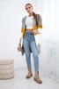 Sweater Cardigan in the straps gray+mustard