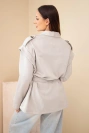 Women's suede viscose coat with belt and epaulets fango
