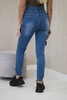 Denim-Hose mit geripptem Saum 