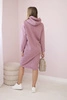 Dress with a hood and a slit on the side dark pink
