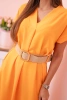 Dress with a decorative belt orange