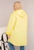 Women's Plus Size quilted jacket with a hood and the inscription HOPE yellow