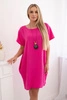 Dress with pockets and pendant pink