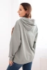 Women's looped cotton hoodie with kangaroo pocket dark mint