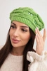 Women's winter hat with decorative braid and crystals K398 pistachio