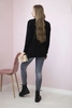 Sweater with stand-up collar black