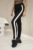 Cotton trousers with a gold stripe black