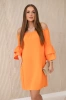 Spanish dress with frills on the sleeve orange