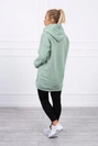 Sweatshirt mit Kapuze und Aufnähern dunkel mint