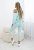 3-teiliges Set Sweatshirt + Top + Leggings mint