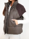Damen Steppjacke kurz mit Kragen und Reißverschluss beige