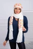 Women's set with a shawl Anika K304 ecru + orange