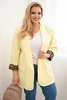 Women's Plus Size Blazer with leopard lining yellow