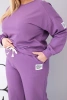 Damen Komplett Plus Size Baumwolle mit lockerer Bluse und weit geschnittenen Hosen lila