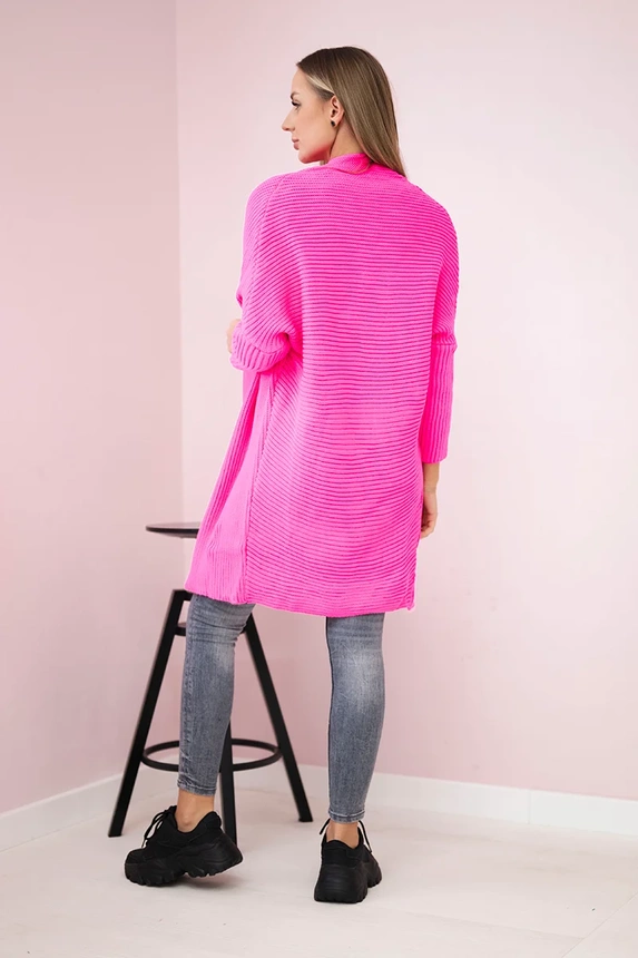 Sweater with batwing sleeve pink neon