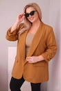 Eleganter Damenblazer in Plus-Size dunkel camelfarben