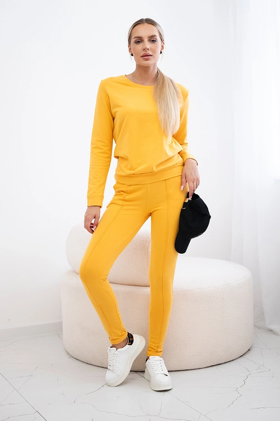 Senffarbenes Sweatshirt-Set