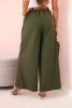 Pants with a belt and wide legs - khaki