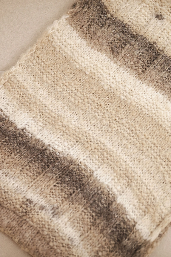 Women's soft wool blend winter wrap scarf KN20 beige