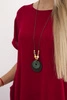 Dress with pockets and pendant burgundy