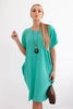 Dress with pockets and pendant dark mint