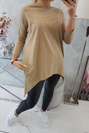 Sweatshirt with a bicycle print camel