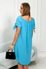 Dress tied on the sleeves turquoise