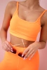 Striped top set with a blouse orange neon