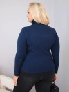 Women's viscose Plus Size sweater with a turtleneck in a classic fit navy