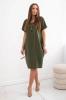 Dress with pockets and pendant khaki