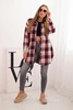 Women's flannel checkered shirt with long sleeves red