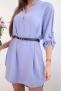 Kleid mit längerem Rücken und Gürtel helllila