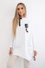 Oversize sweatshirt with asymmetrical sides white