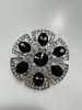 Brooch XZ459-211 silver + black