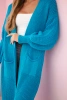 Sweater long cardigan turquoise