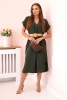 Dress with a decorative belt khaki