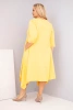 Women's cotton Plus Size dress with an asymmetrical hem yellow