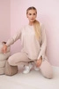 Set mit Oversize-Bluse hellbeige