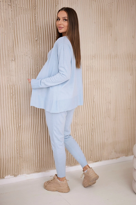 3-piece sweater set blue