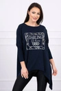 Darling tunika s potiskem námořnická modř S/M - L/XL