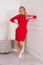 Kleid mit Kapuze und Taschen rot