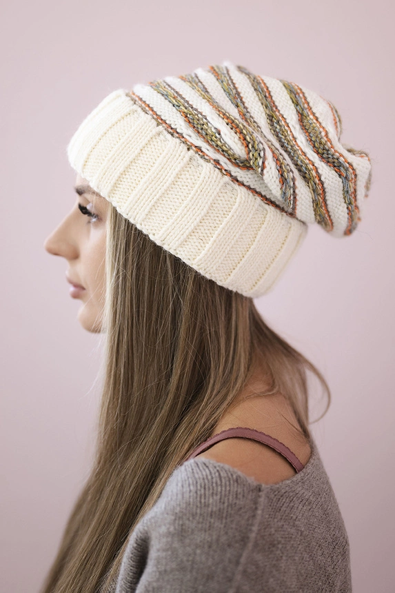 Feba Damen-Mütze K330 ecru+blau