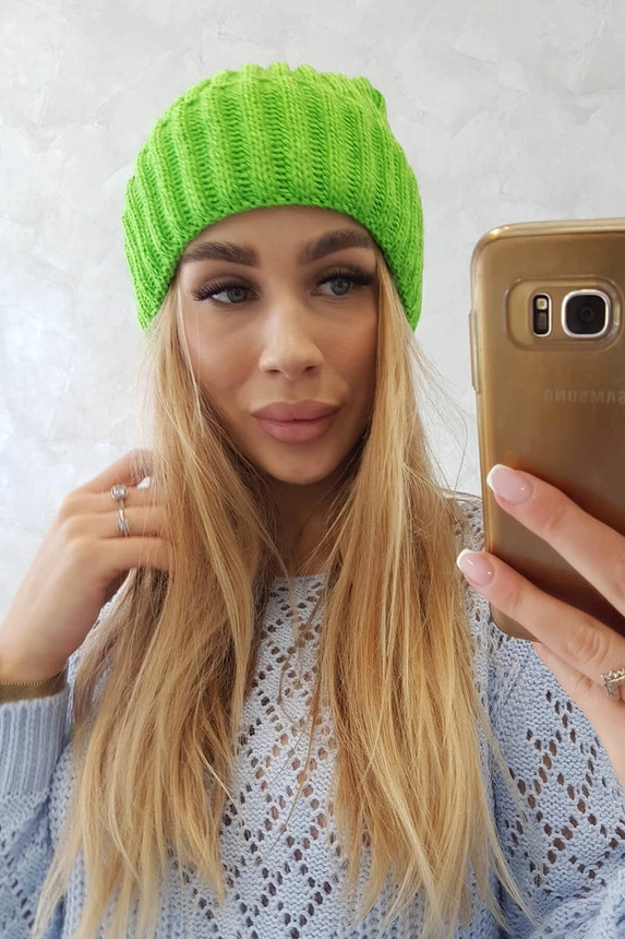 Cap with turn up Magda K293 green neon