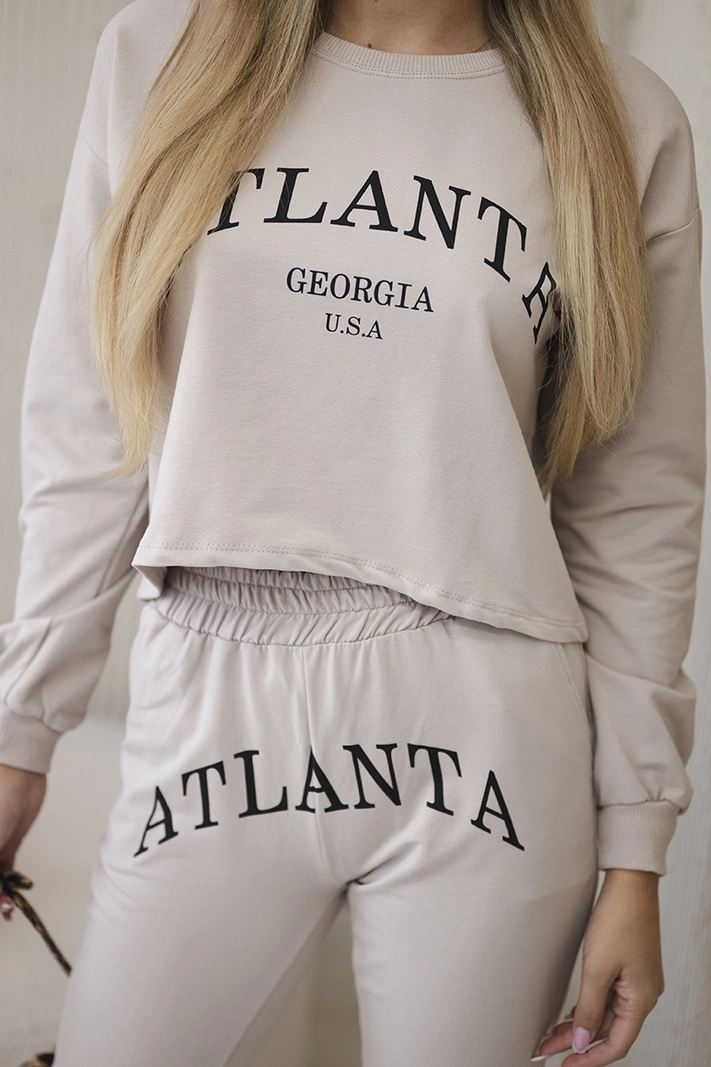 Sada s potlačou Atlanta béžová
