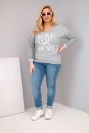 Dámska blúzka Plus Size s potlačou Love You More šedá