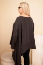 Moteriška tunika Plus Size iš medvilnės su asimetriniu apačia ruda